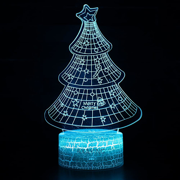3D Nattlampa LED Illusion Skrivbordslampa 7 Färgbyten USB-kabel Touch-knapp Jul-födelsedagspresent Leksak för barn