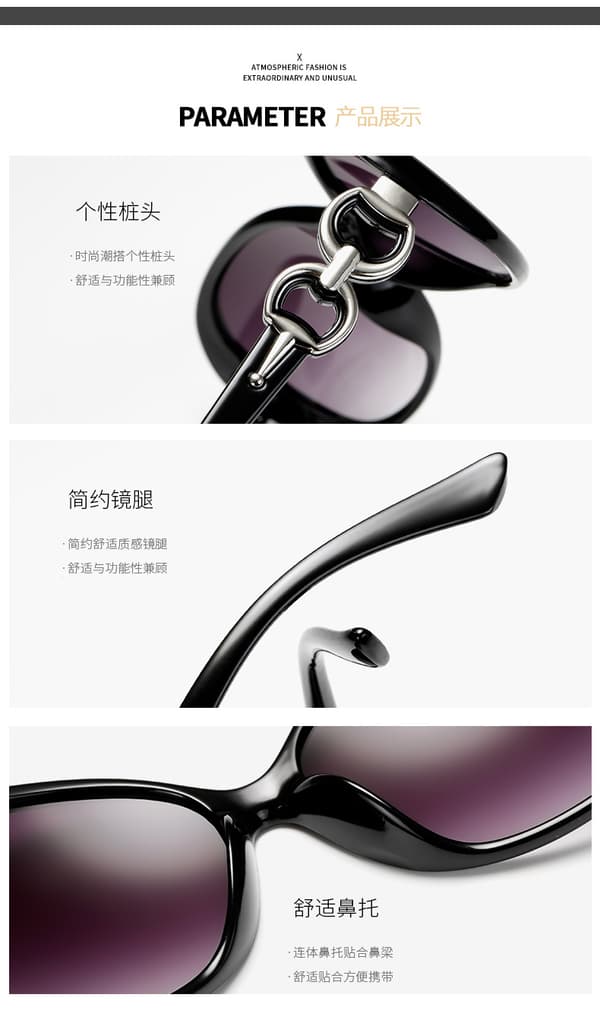 Solbriller Dame Polariserte Trendy Oversized Solbriller Mote Dame Shades 100% UV400 Beskyttelse S85 Solid White Frame