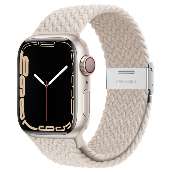 For flettet løkke til Apple Watch-rem 42mm 44mm 45mm  Kvinner/menn, Solace Elastics Stretch Nylon Sport Rem armbånd for iWatch-remmer serie 7 6 5 4