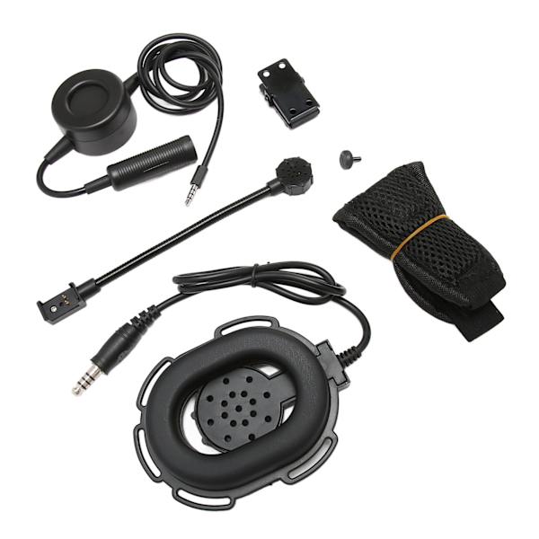 3,5 mm Walkie Talkie-headset med støydemping, justerbar mikrofon, 2-veis radiohodetelefon med vanntett PTT-adapter