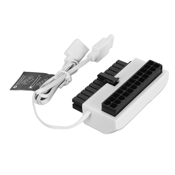 ATX 24-stifts 90 graders ARGB-adapter 5V 3-stifts ARGB hona till hane strömkabeladapter för datormoderkort ATX-strömförsörjning vit