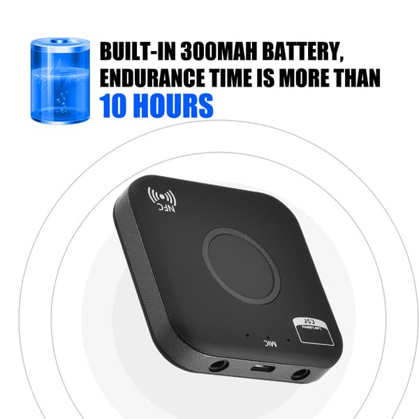 Bluetooth 4.2 trådløs stereo lydmottakeradapter for datamaskin og smarttelefon