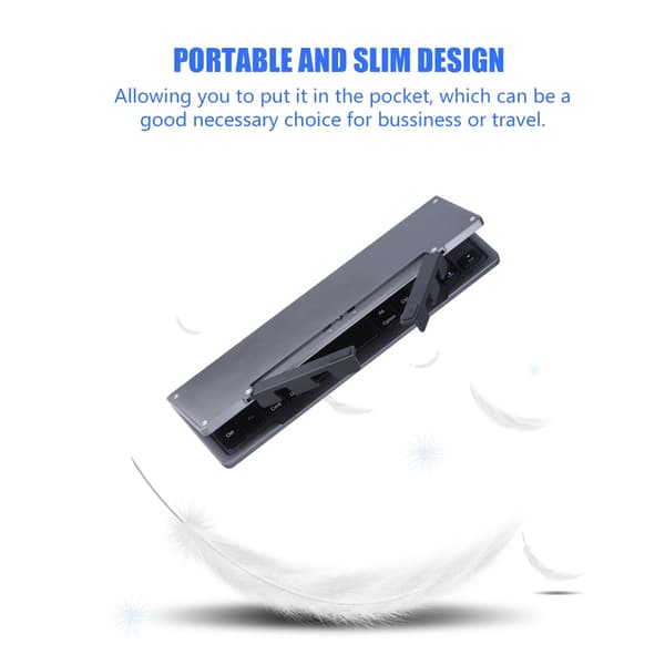 Bærbar sammenklappelig Bluetooth trådløst tastatur Foldbar beslag Touchpad til IOS/Android/Wins
