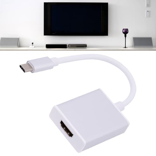 Type C til HD Multimedia Interface Adapter Understøtter 4K 10GBit Begge Sider Indsat Plug and Play USB C til HD Adapter Sølv