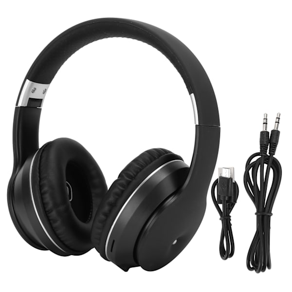 Trådløst Bluetooth Stereo Headset MP3 til Musikspil Computere Støtte Hukommelseskort Sort Sølv