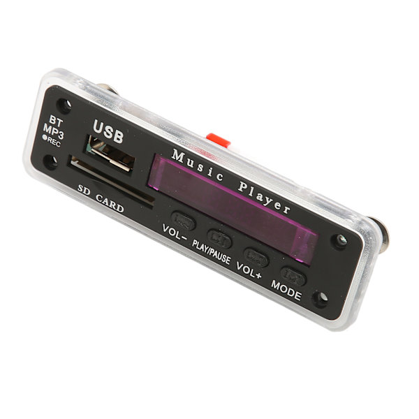 DC12V Bluetooth 5.0 Dekoding Board Støtte SD-kort USB FM AUX Bluetooth Opptak Tilbakekalling MP3 Dekoding Board Modul Svart