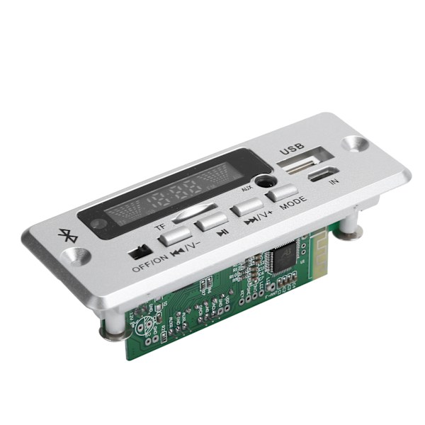02CABT Dekodningskort Universal WAV Dekodningsmodul MP3 Dekodningskort med Bluetooth-opkaldSilver