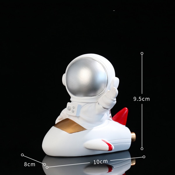 Qinwei Astronaut Sparegris Natlampe Kreativ Rummand Resin Statue Børn Fødselsdag Gave, Soveværelse Stue Skrivebord Dekoration, Guld