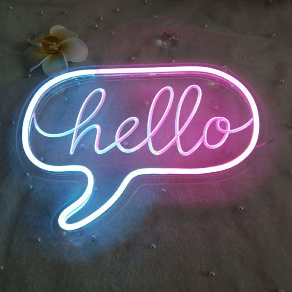 Molnformad nattlampa Kreativa presenter Heminredning Juldekoration Moln Engelsk Neonljus(HELLO)