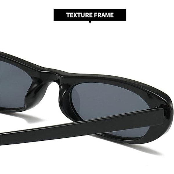 Trendy Ovale Dame Solbriller Designer Luksus Mode Unisex Leopard Små Vintage Smalle Solbriller Black