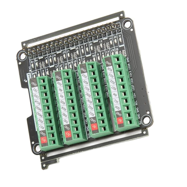 Terminalblok Breakout Board LED-lys 3.3V 3A Terminalblok Modul til RPi A+3A+B+2B 3B 3B+4B