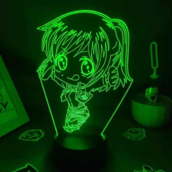 3D Optisk Illusion Natlys Attack 3D Led Anime Figur Sasha Blouse Fødselsdagsgave til Ven Lampe Soveværelse Bord Dekoration PXJD