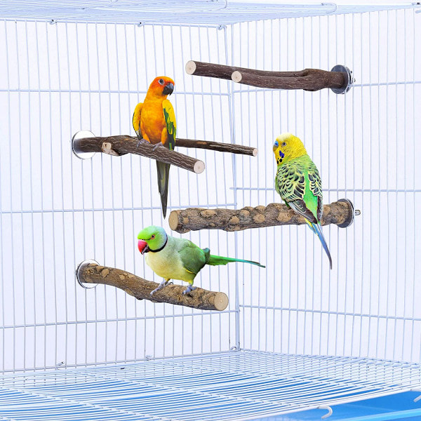 4-osainen linnun orsi, papukaijaseisontateline, luonnonpuinen orsi, papukaijaleikkikalu, linnunhäkin tarvikkeet, conure-tarvikkeet, undulaattialusta