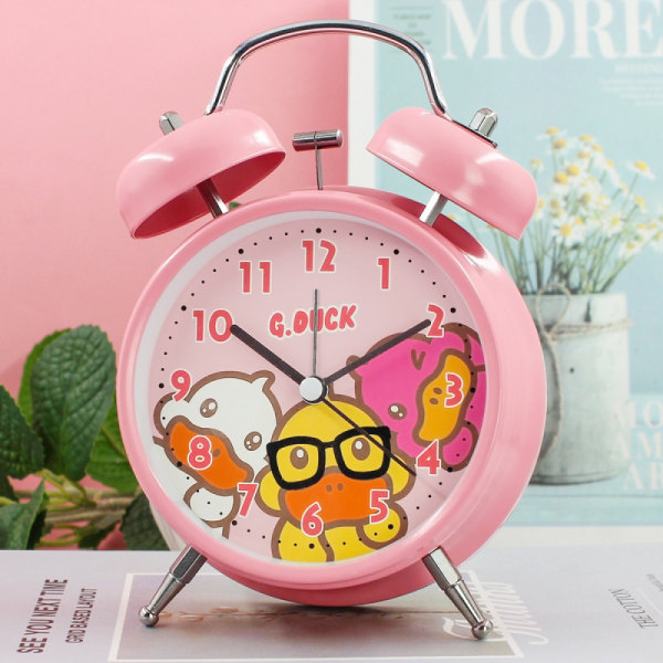 SAYTAY Student Alarm Clock, Liten Gul And Alarm Clock, Student Hjemmedekorasjon Desktop Klokke(Rosa)