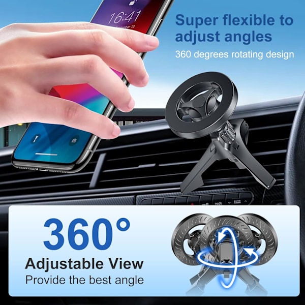 Autoteline - Supermagneetit, universaali magneettinen puhelinpidike iPhone 12-16 -sarjalle ja MagSafe-koteloille