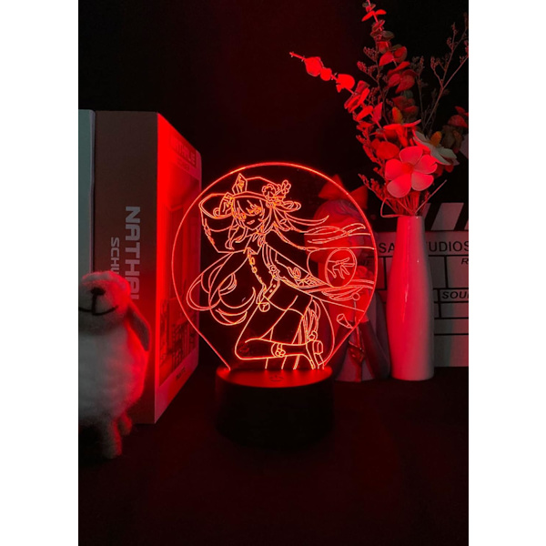 Genshin Impact Figur 3D-lampa med nattljus för bord, barnrum, spelrum, datorbord, bakgrundsbelysning