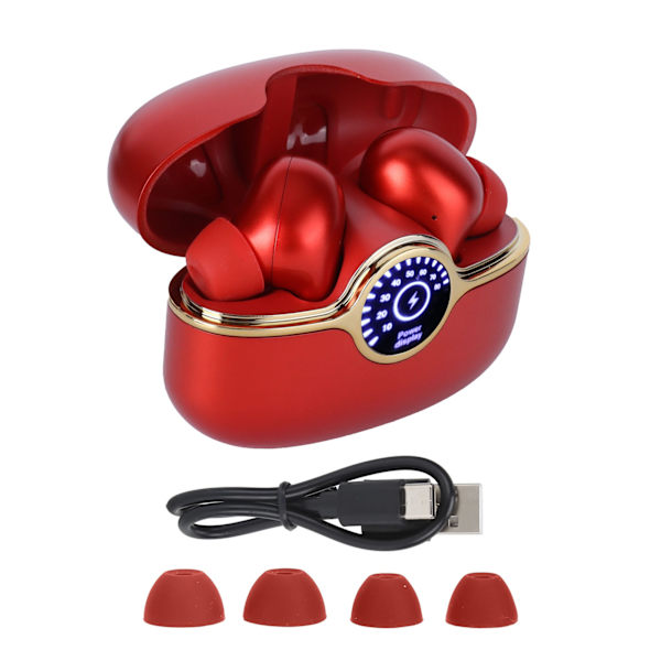 Q1 Trådløse Bluetooth-hodetelefoner med displayetui Ekte trådløse stereoøreplugger Bærbart HiFi Bluetooth-headset