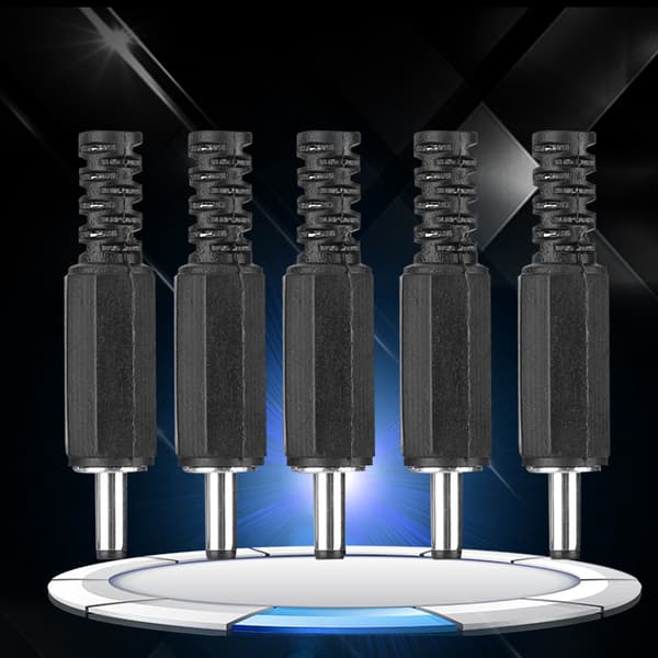 5 stk 1,3 mm x 3,5 mm hann DC-strømplugg Jack koaksialadapter