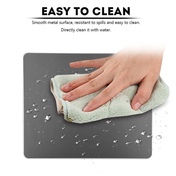 Aluminiumlegering NOn slip Gaming Mouse Pad Mat Dobbeltsidet Musemåtte til PC Bærbar Computer Grå