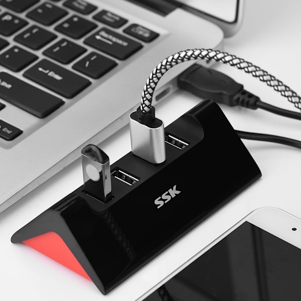 SSK Fire USB2.0 Hub Splitter HUB Bærbar Konvertere Utvidere 480Mbps