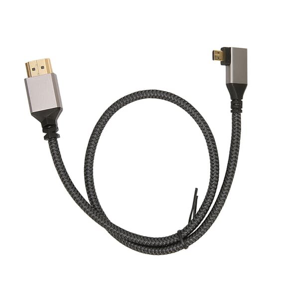 4K HD Multimedia Interface-kabel 60Hz 18Gbps høyhastighets Micro HD Multimedia Interface hann til HD Multimedia Interface hann venstre albue 0,5M