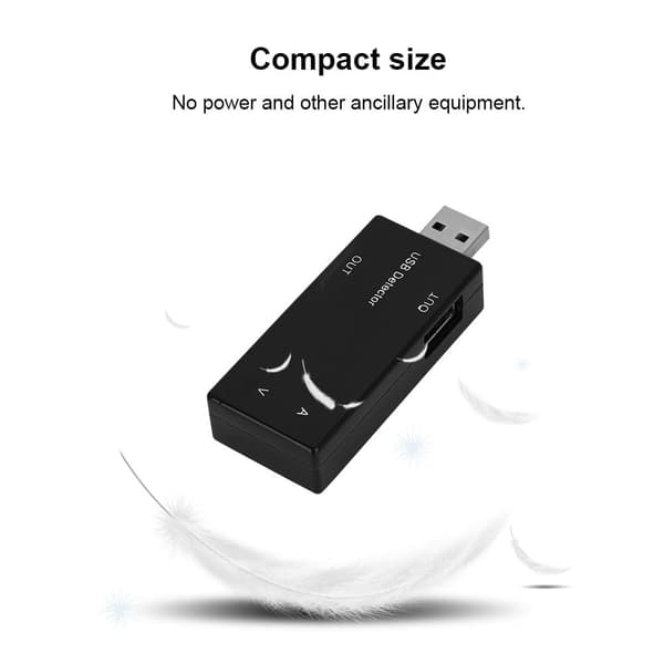 Sort USB-strømmåler Spændingstester Dobbelt display Bordmåler