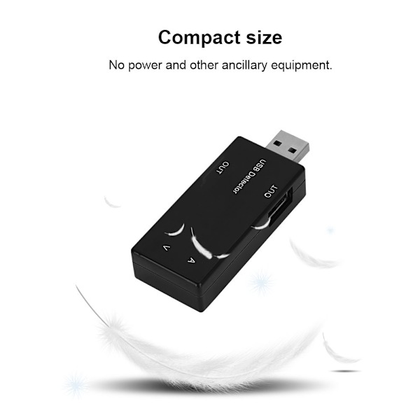 Svart USB-strömmätningsinstrument med dubbla displayer