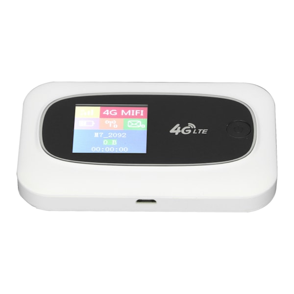 4G WiFi Hotspot Rejserouter LED-skærm Trådløs router med SIM-kortslot til smartphone bærbar computer Hvid