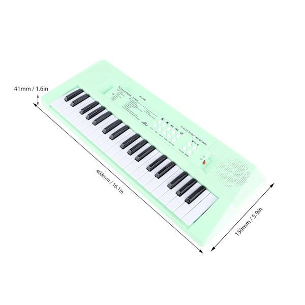 Musikalsk keyboard elektrisk klaver med 37 tangenter til begyndere undervisningsinstrument Green BF‑3738