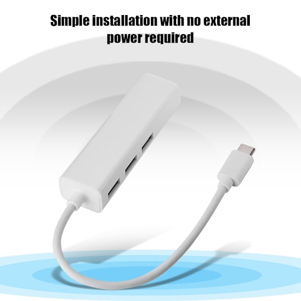 USB 3.0 HUB Typ C till RJ45 Ethernet 3 portars USB-adapter