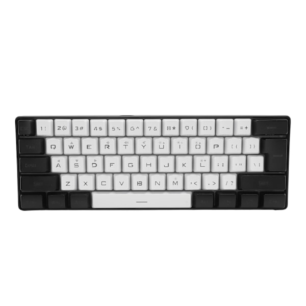 Gaming tastatur USB 61 taster RGB baggrundsbelyst ergonomisk kontrastfarve ABS keycaps kablet tastatur til stationær bærbar rejse hvid sort