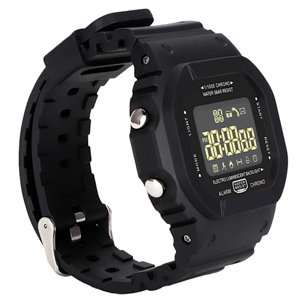 EX16T LCD Square Screen Outdoor Sports Waterproof Phone Information Smart Reminder Watch Black