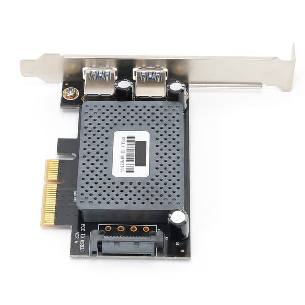 PCI‑E expansionskort Riser 4x till 2 typ‑A USB3.1 10 Gbps Express Adapter Controller-kort
