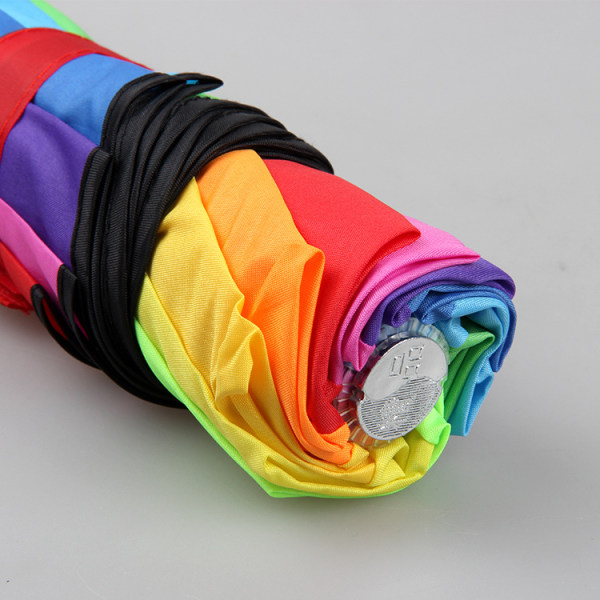 8 Rib Rainbow Paraply Portabelt tri-vikt paraply Hopfällbart, kompakt och hållbart, lätt och sött reseparaply