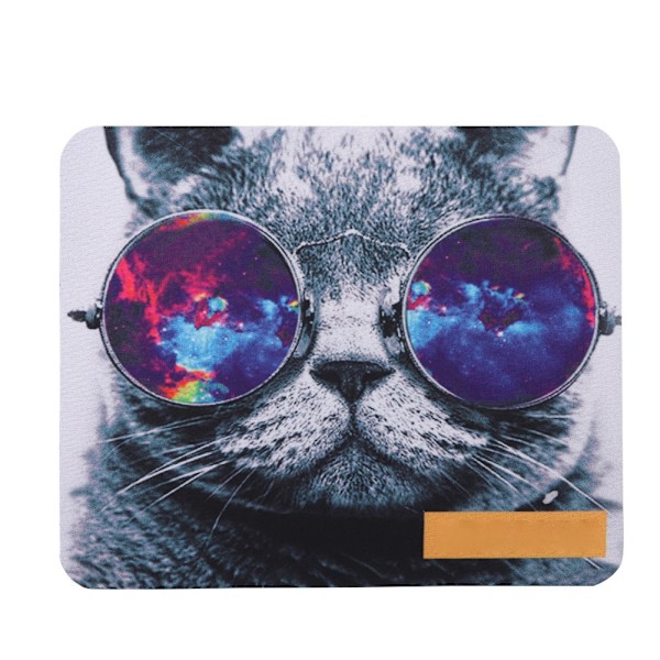 Cartoon Cat Non slip Office Desk Pad Mouse Mat Mouse Pad for Home Office (Glasses cat)