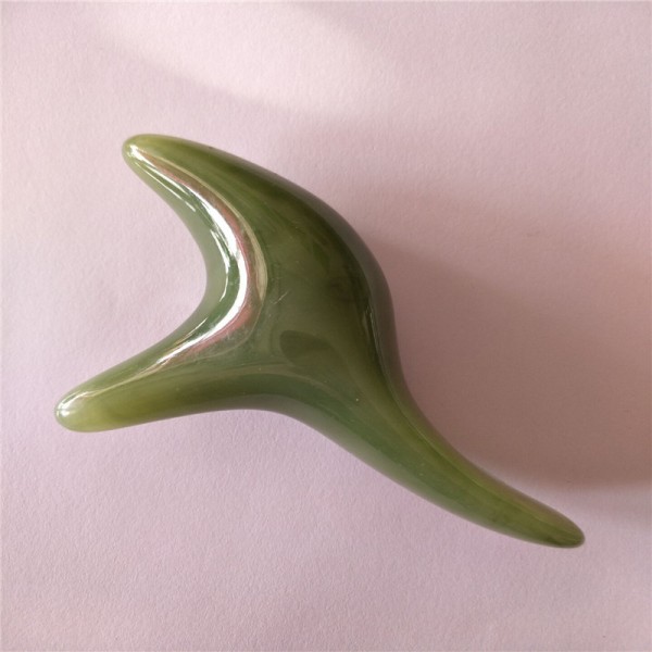 Gua Sha -kasvohoitotuote, luonnollinen jadekivi Gua Sha -levy SPA-akupunktioterapiaan, liipaisupistehoitoon, Gua Sha -raaputus- ja hierontatyökalu (ruskea)