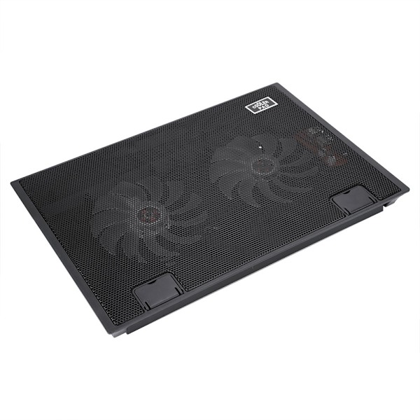Bærbar kjøler kjøleplate base USB 2 vifter justerbar vinkel montering for bærbar PC (svart)