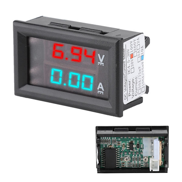 0-100V 0-10A Mini Dubbla Färger LCD Digital Voltmeter Ammeter Volt Ström Amp Tester
