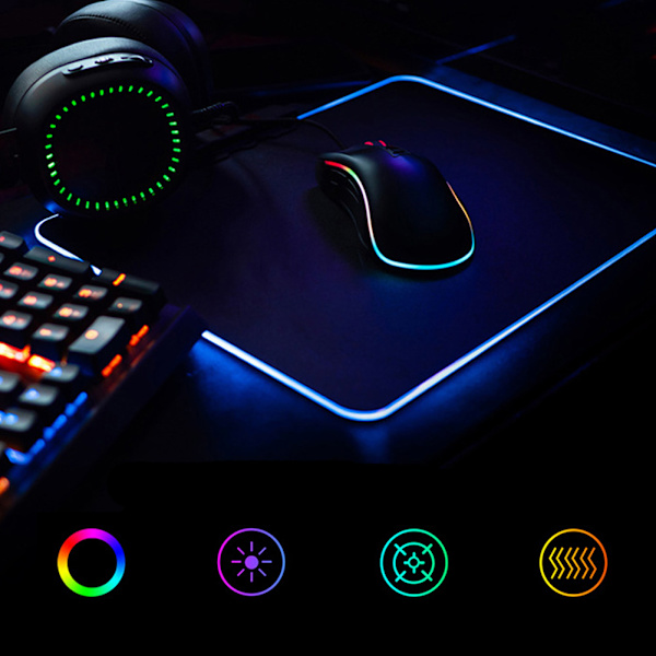 350mm x 250mm x 4mm RGB-värikäs LED-valaistu vedenpitävä pelihiirimatto