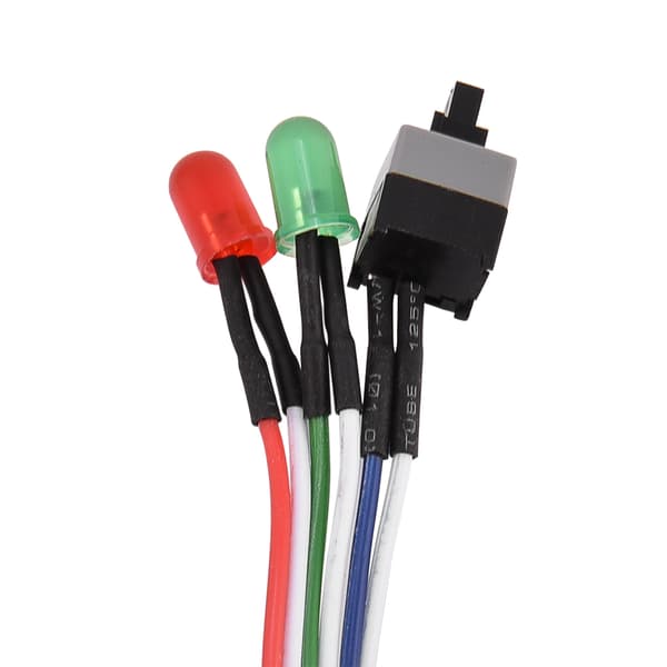 10 stk ATX PC Desktop Case Power On Off Reset Switch Kabel med 2 x LED-lys