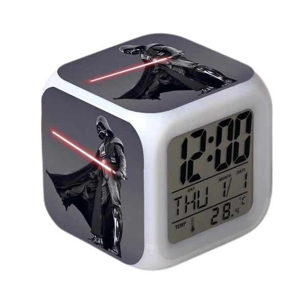 Star Wars Väckarklocka Film The Force Awakens LED Väckarklocka Kvadratisk Klocka Digital Väckarklocka med Tid, Temperatur, Alarm, Datum