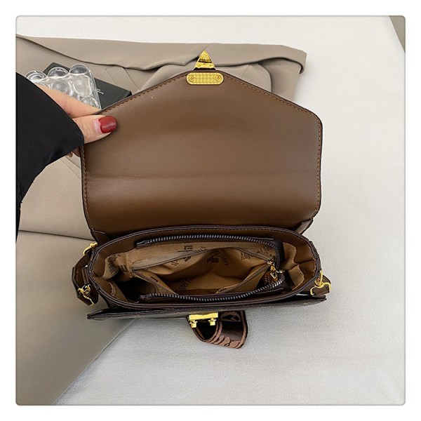 Retro blomväska för äldre med känsla för mode, damväska i lätt lyxig nisch, utländsk stil, enkel axelväska, diagonal cross body liten fyrkantig väska