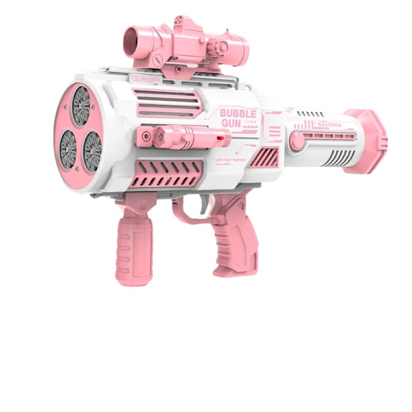 Automatisk Påfyllnings Bubble Machine Gun - Uppladdningsbar Bazooka Bubble Gun för Barn med Färgglada Ljus, Elektrisk Rocket Bubble Blaster pink