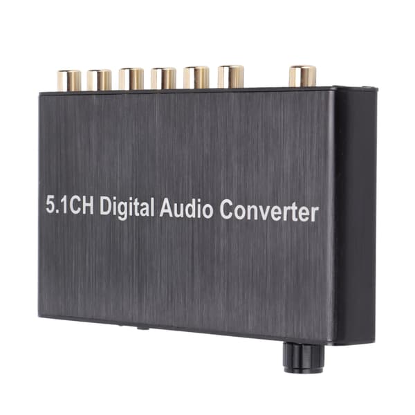 AY77 5.1CH DAC-konverter Audiodekoder Digital optisk koaksial til Toslink til RCA 3,5 mm stik til Xbox til PS4 til TV