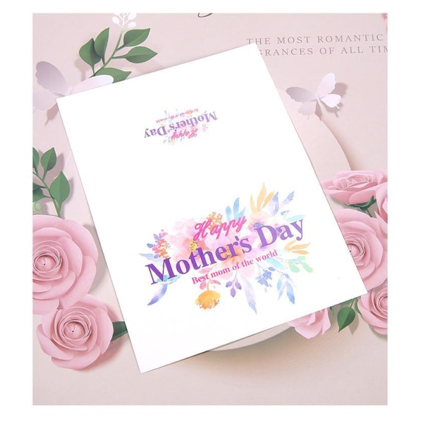 10 kpl äitienpäiväkortteja - vaaleanpunaisia ​​ja laventelikukkia | 5,9"x3,9" |