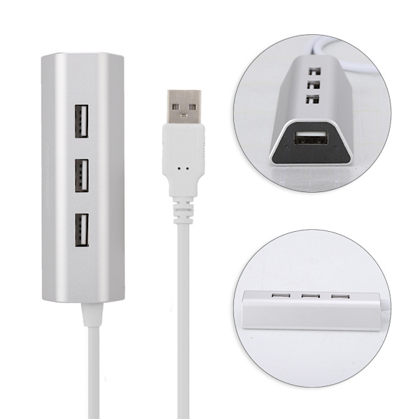 ACASIS Kannettava 4-porttinen alumiiniseos High Speed 5 Gbps USB2.0 latausasema Hub Splitter