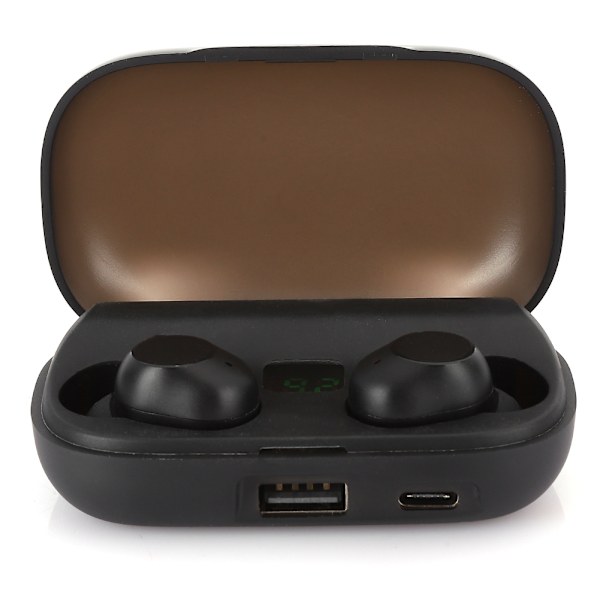 JS2 Bluetooth-hörlurar TWS trådlösa stereo in-ear-hörlurar 5.0 HIFI digital display JS-02