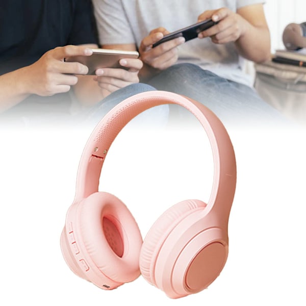 Bluetooth-pelikuulokkeet langattomat monitoimiset HiFi-stereovaikutuksella, melunvaimennuksella, voimakkaalla bassolla, Bluetooth-kuulokkeet, persikka-pinkki