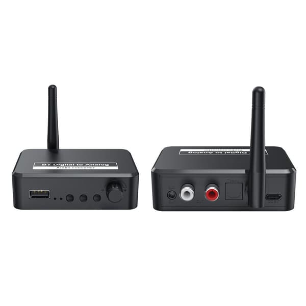 Bluetooth 5.1-mottaker Multifunksjon RCA 3,5 mm Jack Støtter U Disk-avspilling Digital til Analog Lydkonverter