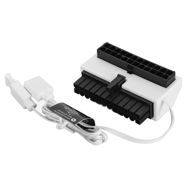 ATX 24-stifts 90 graders ARGB-adapter 5V 3-stifts ARGB hona till hane strömkabeladapter för datormoderkort ATX-strömförsörjning vit